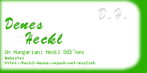 denes heckl business card